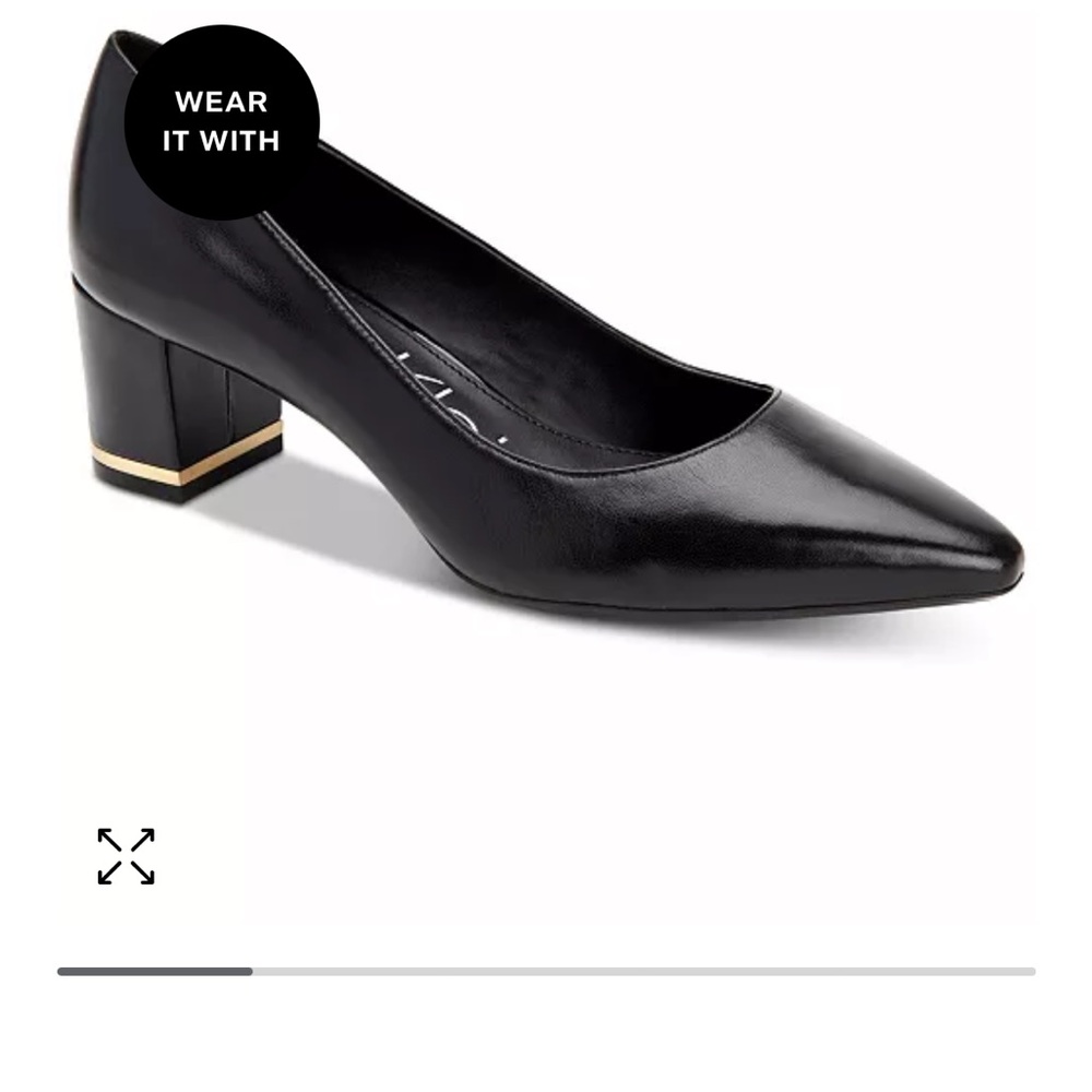 Calvin Klein Nita pumps - black with gold detail on heel.